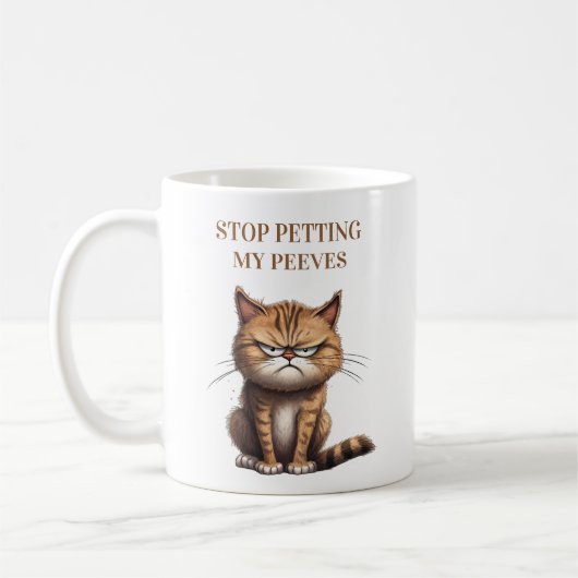Grappige Kat Stop Met Mijn Peeves Aaien Koffiemok (Links)