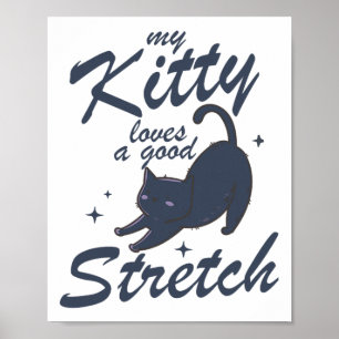 Grappige Kat Stretch Shirt – Cute Kitty Yoga Cadea Poster