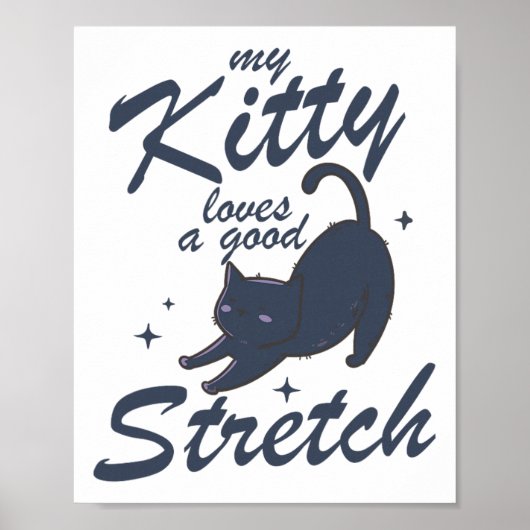 Grappige Kat Stretch Shirt – Cute Kitty Yoga Cadea Poster (Voorkant)