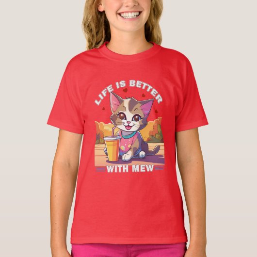 grappige kat t-shirt (Voorkant)