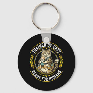 Grappige Kat Tactische Militaire Kat Ouder Baby Sleutelhanger