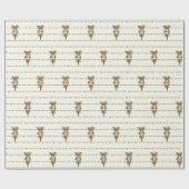 Grappige kat Tangled Christmas Lights inpakpapier (Vlak)