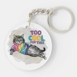 Grappige kat te cool voor dit sleutelhanger