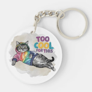 Grappige kat te cool voor dit sleutelhanger