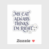 Grappige kat tekst sticker (Vel)