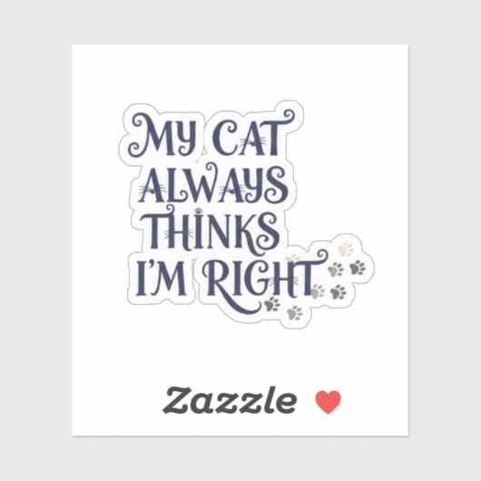 Grappige kat tekst sticker (Vel)