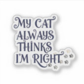 Grappige kat tekst sticker (Voorkant)
