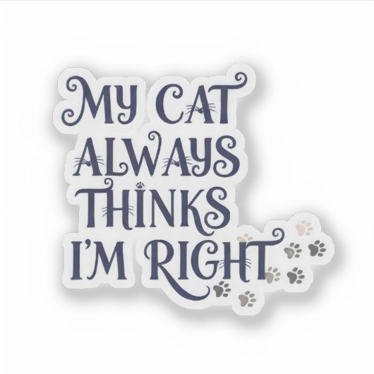 Grappige kat tekst sticker (Voorkant)