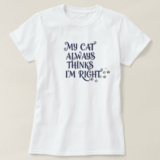 Grappige kat tekst  t-shirt (Design voorkant)
