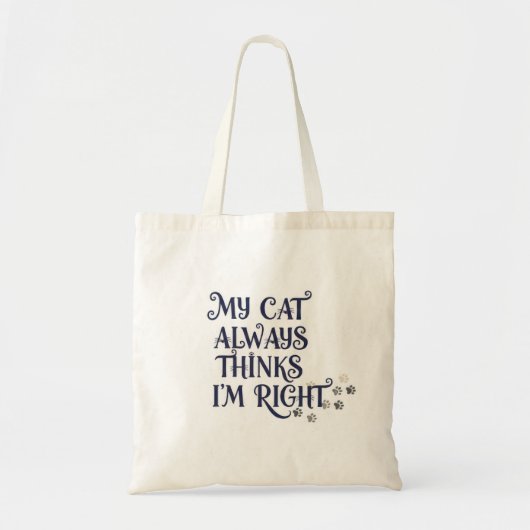 Grappige kat tekst tote bag (Voorkant)