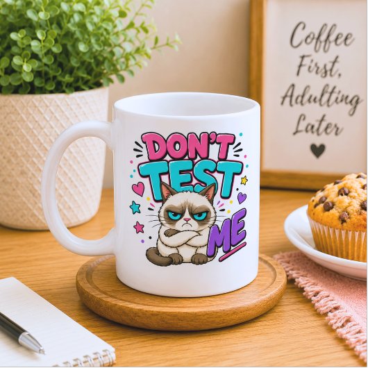 Grappige Kat Test Me Niet Koffiemok