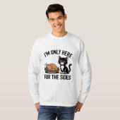 Grappige kat Thanksgiving zijden shirt (Voorkant volledig)