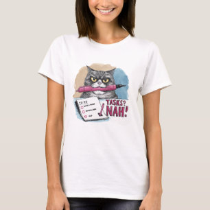 Grappige kat to-do lijst t-shirt