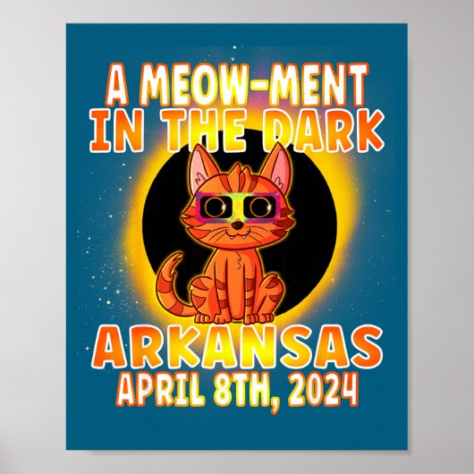 Grappige Kat Totale Zonsverduistering Pun Poster (Voorkant)