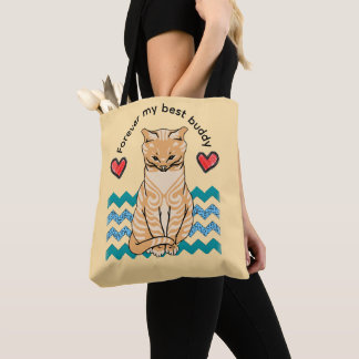 grappige kat tote bag