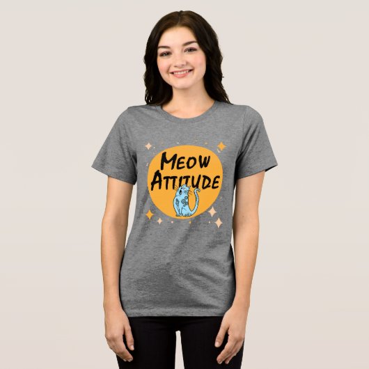 grappige kat Tri-Blend shirt (Voorkant volledig)