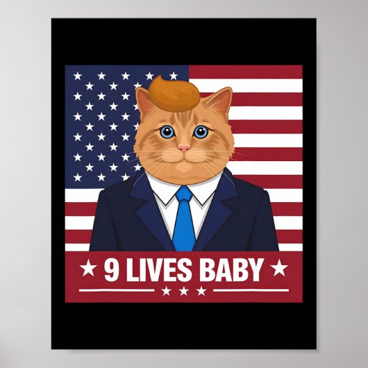 Grappige kat Trump 9 leeft Baby Grappig Stem op Tr Poster (Voorkant)