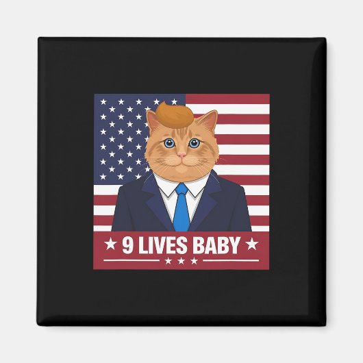 Grappige Kat Trump 9 Levens Door Grappige Stem Op Magneet (Voorkant)