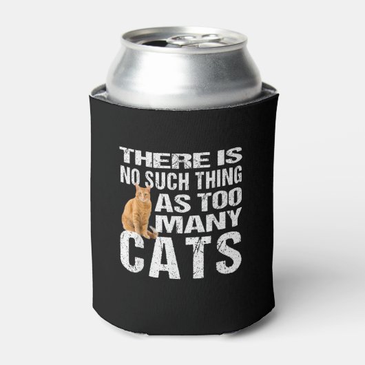 Grappige kat TShirt_ Niet zoiets als te veel katte Blikjeskoeler (Blikje Voorkant)