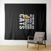 Grappige kat TShirt_ Niet zoiets als te veel katte Wandkleed (In Situ (horizontaal))