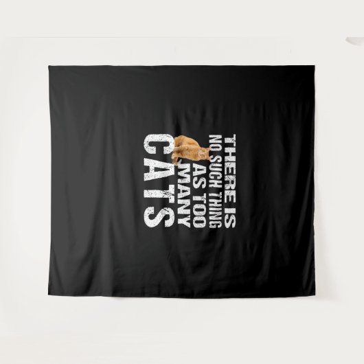 Grappige kat TShirt_ Niet zoiets als te veel katte Wandkleed (Voorkant (horizontaal))