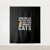 Grappige kat TShirt_ Niet zoiets als te veel katte Wandkleed (Voorkant)