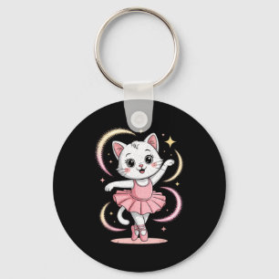 Grappige Kat Tutu Ballet Dansen Ballet Sleutelhanger