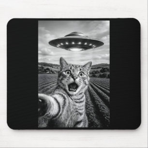 Grappige Kat Ufo Alien Bengaalse Kat Selfie Cadeau Muismat