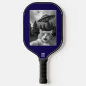 Grappige kat UFO Selfie Pickleball Paddle (Voorkant)