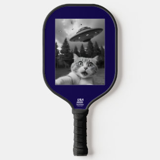 Grappige kat UFO Selfie Pickleball Paddle