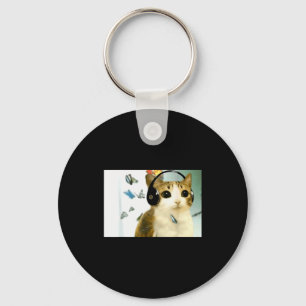 Grappige Kat Uil Vervloekte Internet Trendy Meme G Sleutelhanger