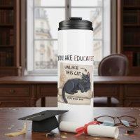 Grappige kat universitaire masterdiploma PhD afstu