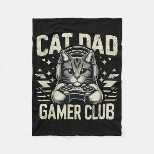 Grappige Kat Vader Gamer Club Voor Hem Video Game Fleece Deken