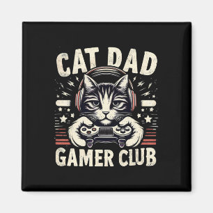 Grappige Kat Vader Gamer Club Voor Hem Video Game Magneet