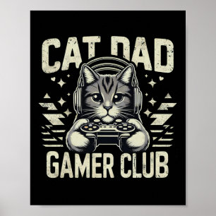 Grappige Kat Vader Gamer Club Voor Hem Video Game Poster