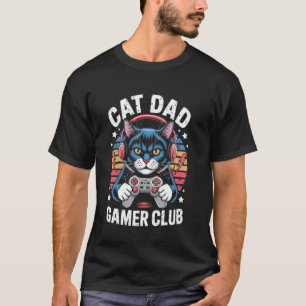 Grappige Kat Vader Gamer Club Voor Hem Videogame K T-shirt