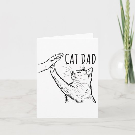 Grappige kat vader vaders dag beste kat papa hand kaart (Voorkant)