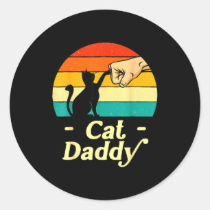 Grappige Kat Vader Vintage Kat Liefhebber Kat Papa Ronde Sticker