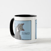 Grappige kat Vaderdag Grijze kat Blauw Mok (Voorkant links)