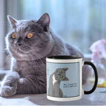 Grappige kat Vaderdag Grijze kat Blauw