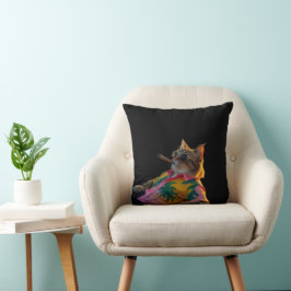 Grappige kat vakantie kussen – Relaxing Gift voor 