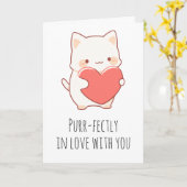 Grappige kat valentijn kaarten (Gele Bloem)