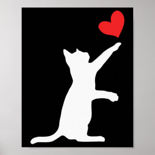 Grappige Kat Valentijn Schattige Hart Kat Liefhebb Poster