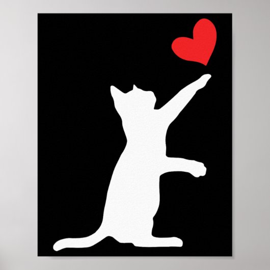 Grappige Kat Valentijn Schattige Hart Kat Liefhebb Poster (Voorkant)