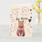 Grappige kat valentijnskaarten kaart (Gele Bloem)