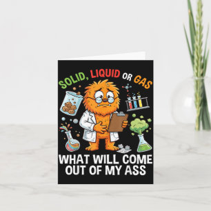 Grappige Kat Vast Vloeibaar Of Gas Fysica Wetensch Kaart