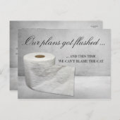 Grappige kat Verander de datum van de bruiloft Uit Aankondigingskaart (Voorkant / Achterkant)