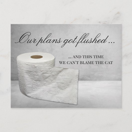 Grappige kat Verander de datum van de bruiloft Uit Aankondigingskaart (Voorkant)