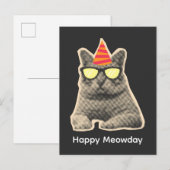 Grappige kat verjaardag briefkaart (Voorkant / Achterkant)