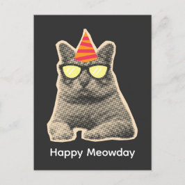 Grappige kat verjaardag briefkaart